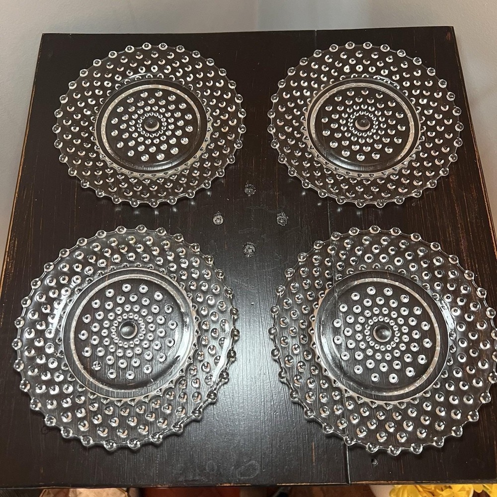 Duncan & Miller Hobnail Clear Luncheon Bread & Butter Plate 6" Set Of 4